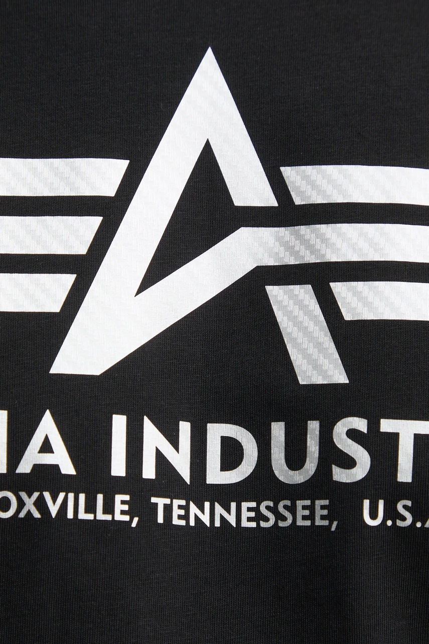 Βαμβακερό μπλουζάκι Alpha Industries ανδρικό, χρώμα: μαύρο, 100501CB φωτογραφία