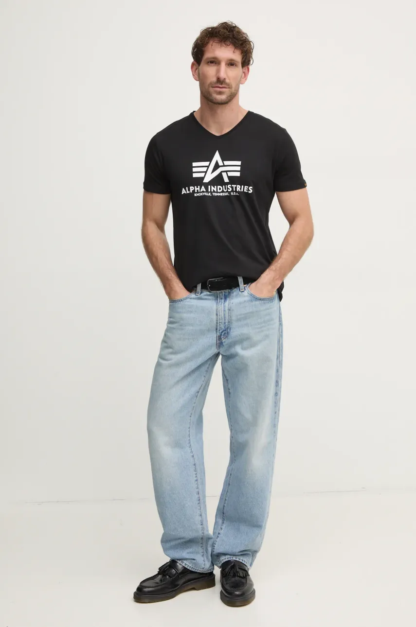 Футболка Alpha Industries мужская цвет чёрный с принтом 106512 Футболка Alpha Industries мужская цвет чёрный с принтом 106512