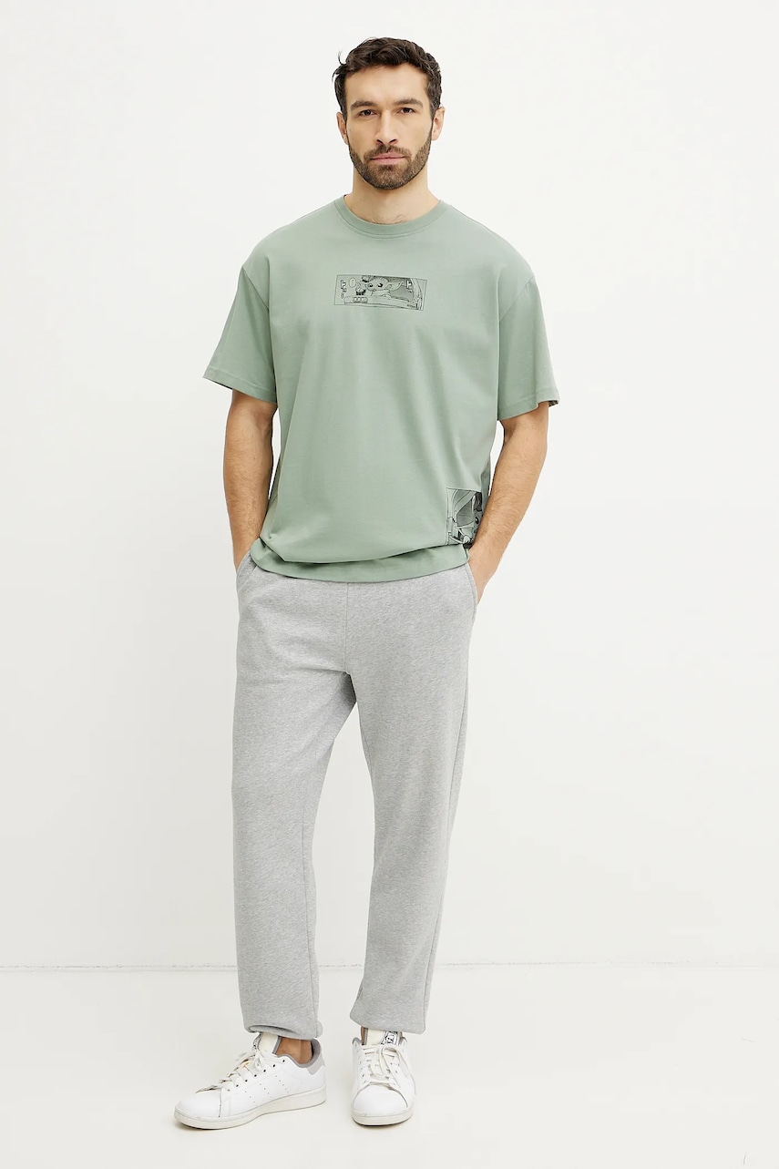 Хлопковая футболка adidas x Mandalorian мужская цвет зелёный с принтом JI5718 Хлопковая футболка adidas x Mandalorian мужская цвет зелёный с принтом JI5718