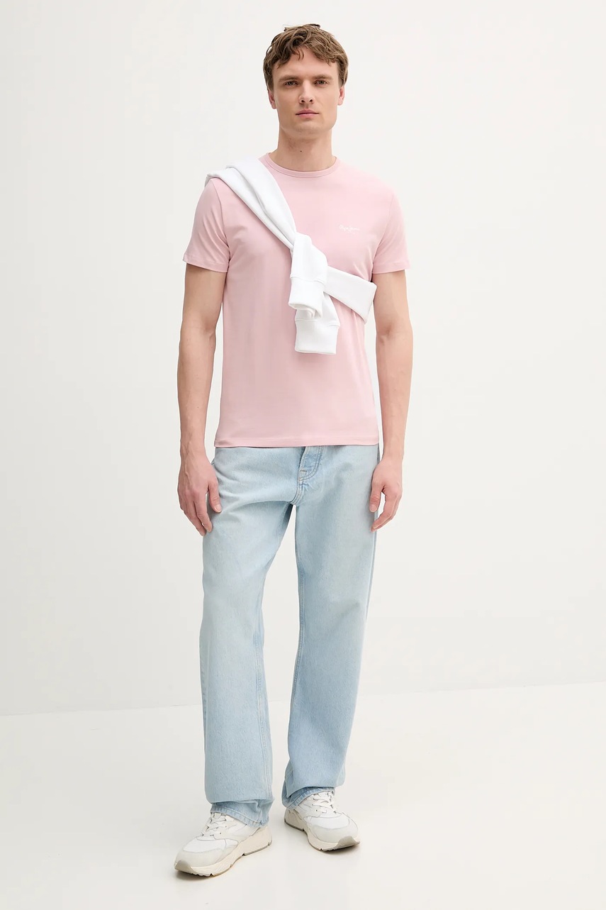 Футболка Pepe Jeans ORIGINAL BASIC 3N цвет серый с принтом PM508212 Футболка Pepe Jeans ORIGINAL BASIC 3N цвет серый с принтом PM508212