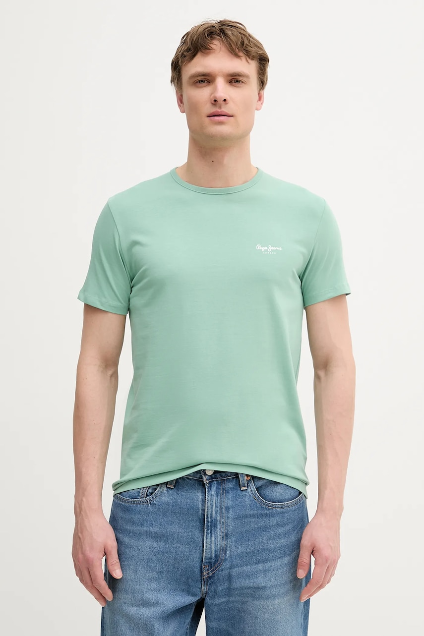 Pepe Jeans tricou ORIGINAL BASIC 3N culoarea gri, cu imprimeu, PM508212