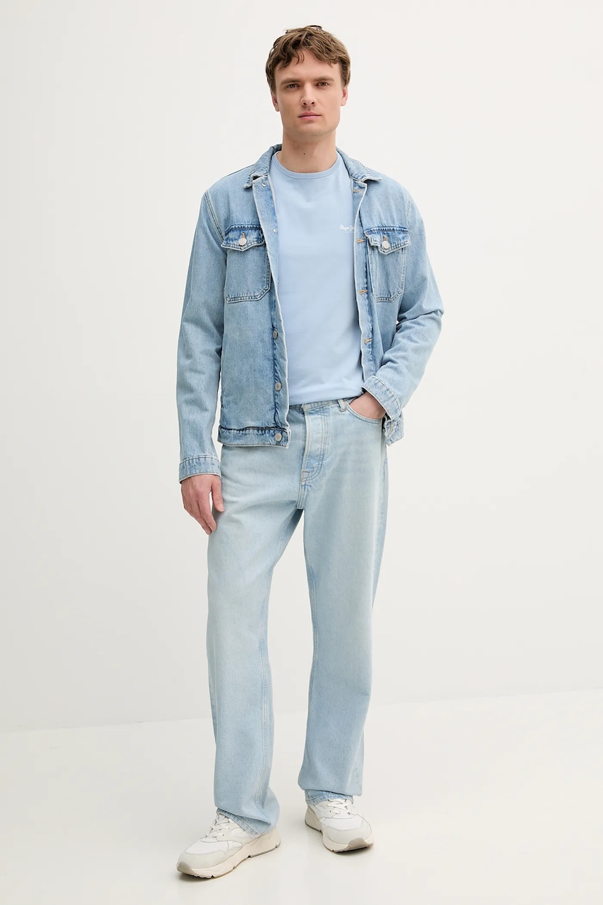 Футболка Pepe Jeans ORIGINAL BASIC 3N цвет серый с принтом PM508212 Футболка Pepe Jeans ORIGINAL BASIC 3N цвет серый с принтом PM508212