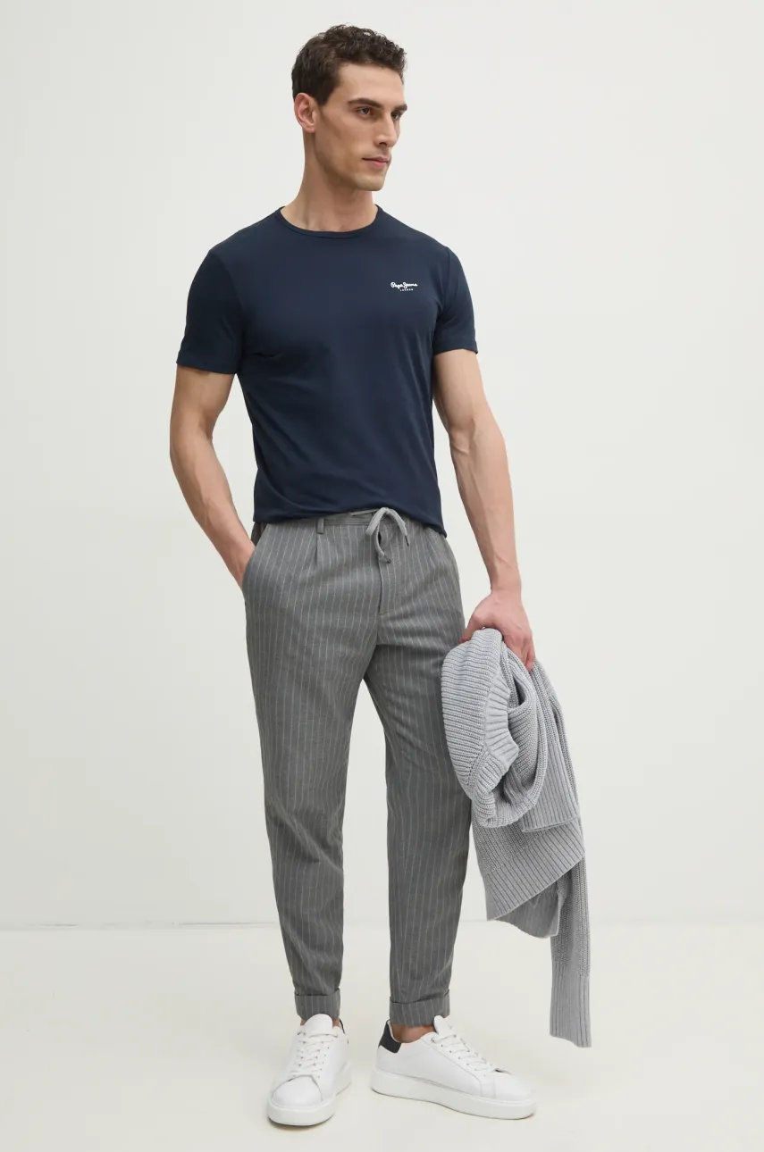 Футболка Pepe Jeans ORIGINAL BASIC 3N мужская цвет синий с принтом PM508212 Футболка Pepe Jeans ORIGINAL BASIC 3N мужская цвет синий с принтом PM508212