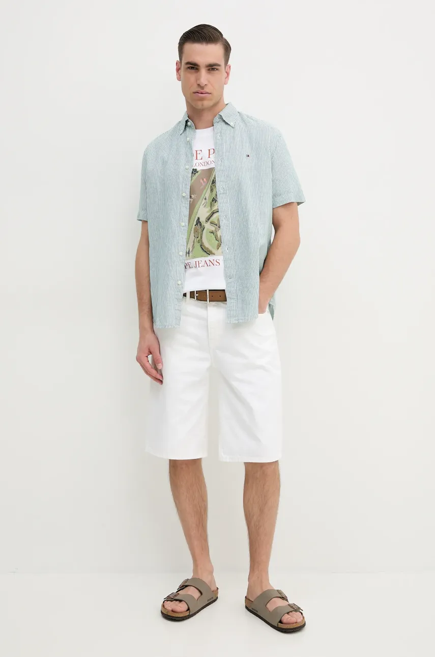 Футболка Pepe Jeans DUSTER FRONT TEE мужская цвет белый с принтом PM509778 Футболка Pepe Jeans DUSTER FRONT TEE мужская цвет белый с принтом PM509778