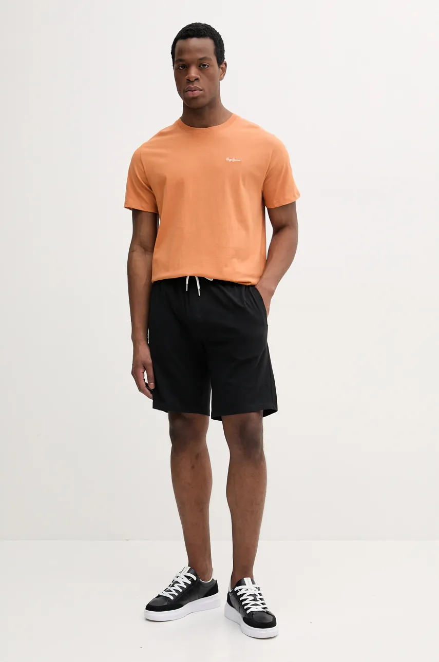 Хлопковая футболка Pepe Jeans CONTRAST CONNOR мужская цвет оранжевый однотонная PM509933 Хлопковая футболка Pepe Jeans CONTRAST CONNOR мужская цвет оранжевый однотонная PM509933