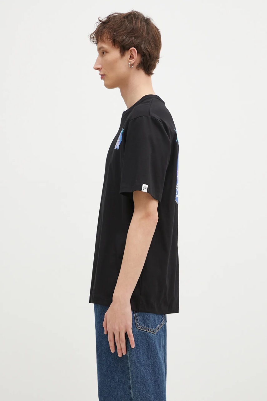 Хлопковая футболка Billionaire Boys Club Tropical Crest мужская цвет чёрный с принтом B24461