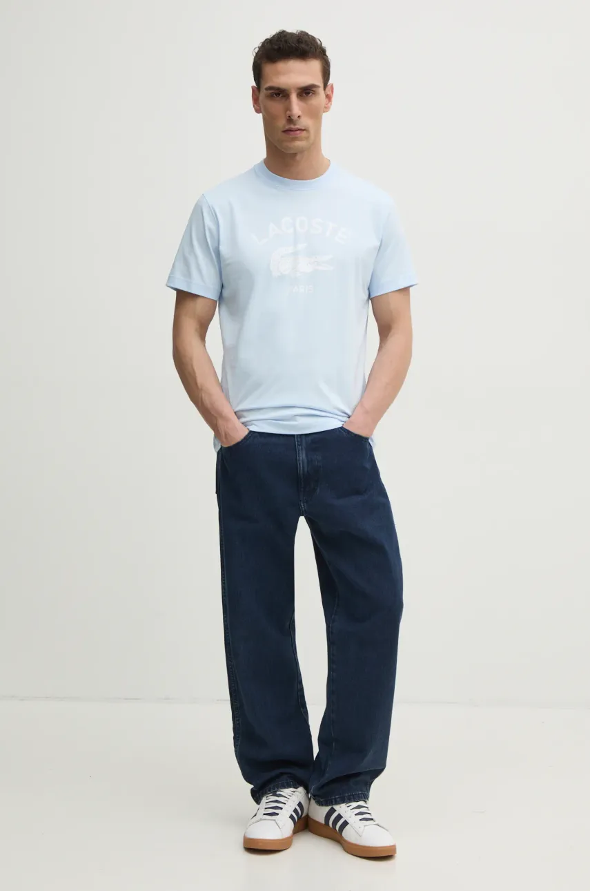 Хлопковая футболка Lacoste мужская с принтом TH2733 Хлопковая футболка Lacoste мужская с принтом TH2733