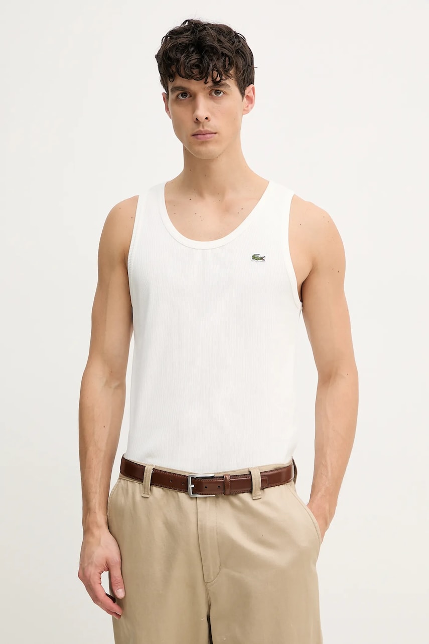Lacoste tricou din bumbac culoarea alb, TH0030 Lacoste tricou din bumbac culoarea alb, TH0030