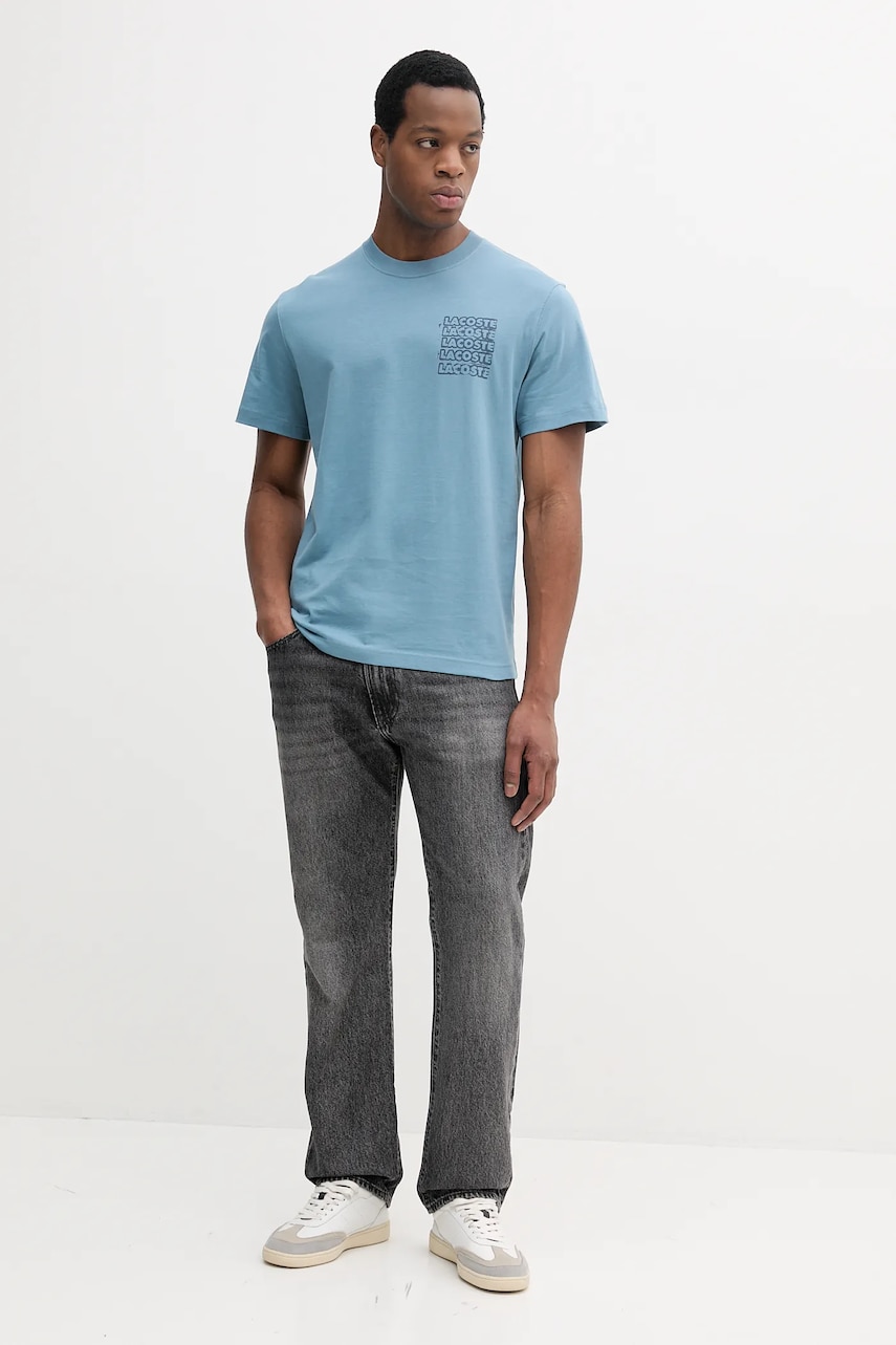 Хлопковая футболка Lacoste мужская с принтом TH0288 Хлопковая футболка Lacoste мужская с принтом TH0288