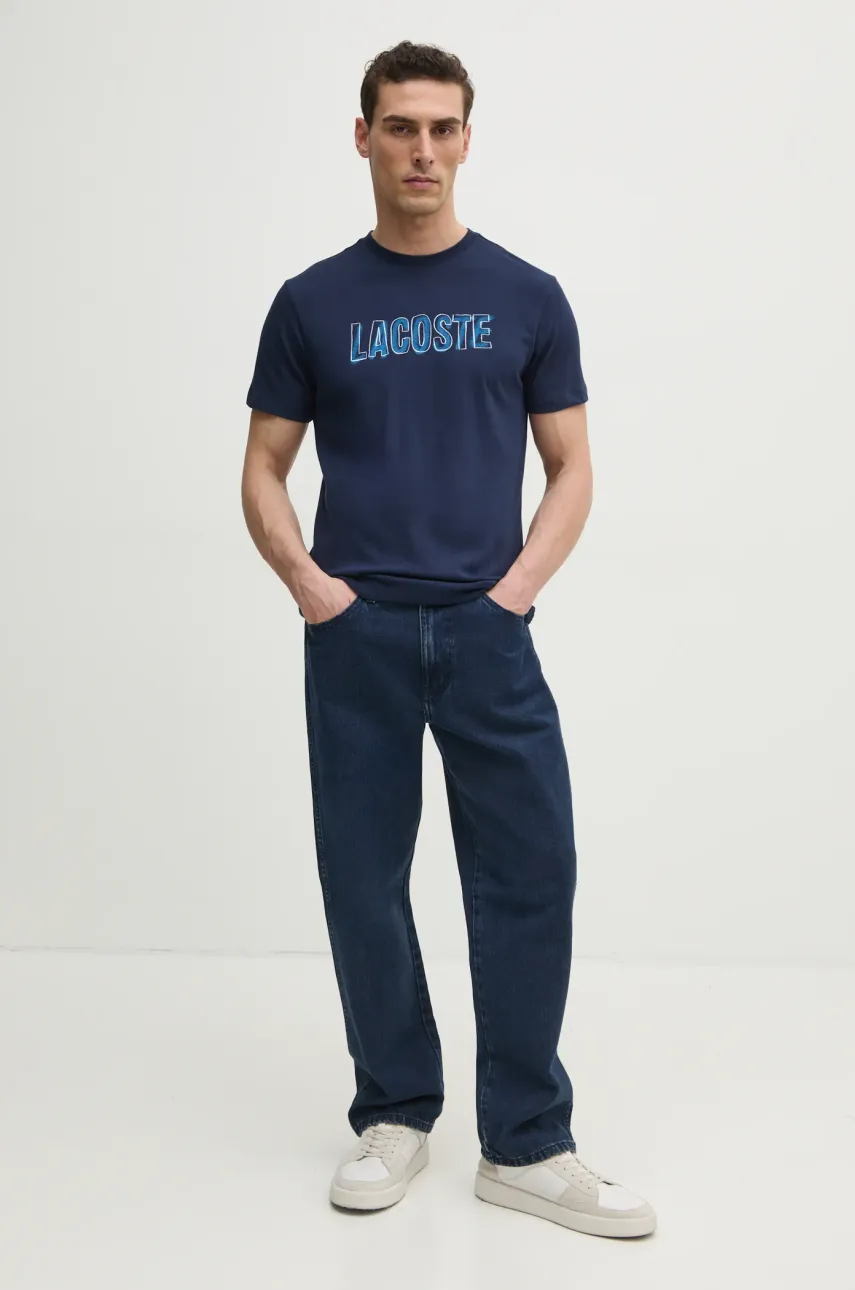 Футболка Lacoste мужская цвет синий с принтом TH8916 Футболка Lacoste мужская цвет синий с принтом TH8916