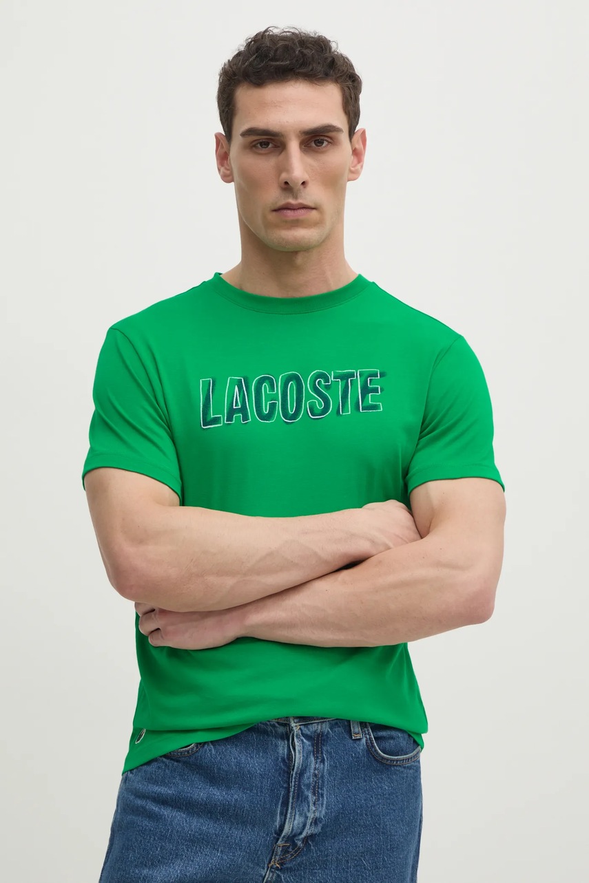 Μπλουζάκι Lacoste χρώμα: πράσινο, TH8916 φωτογραφία