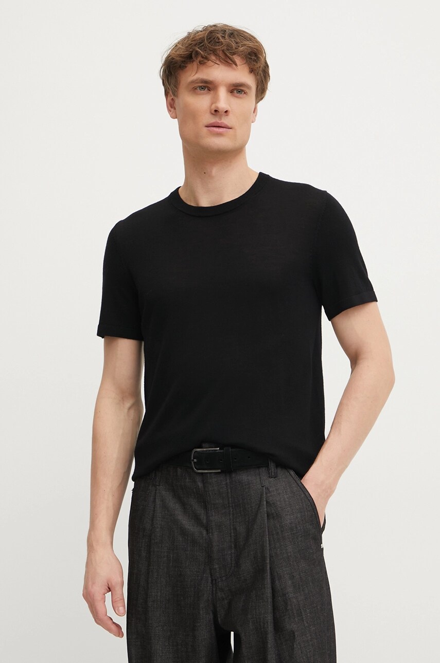 Michael Kors pulover de lana barbati, culoarea negru, light, CR560DE7AP