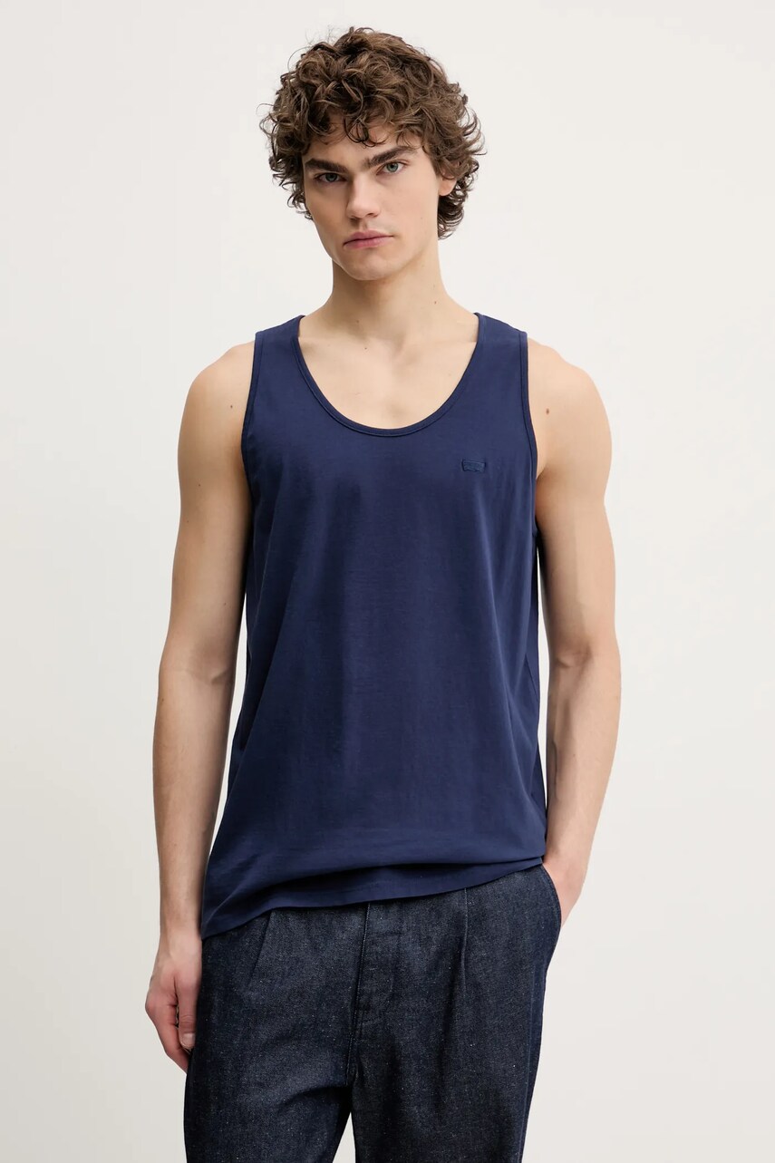 Levně Bavlněné tričko Levi's HOUSEMARK TANK tmavomodrá barva, A7256