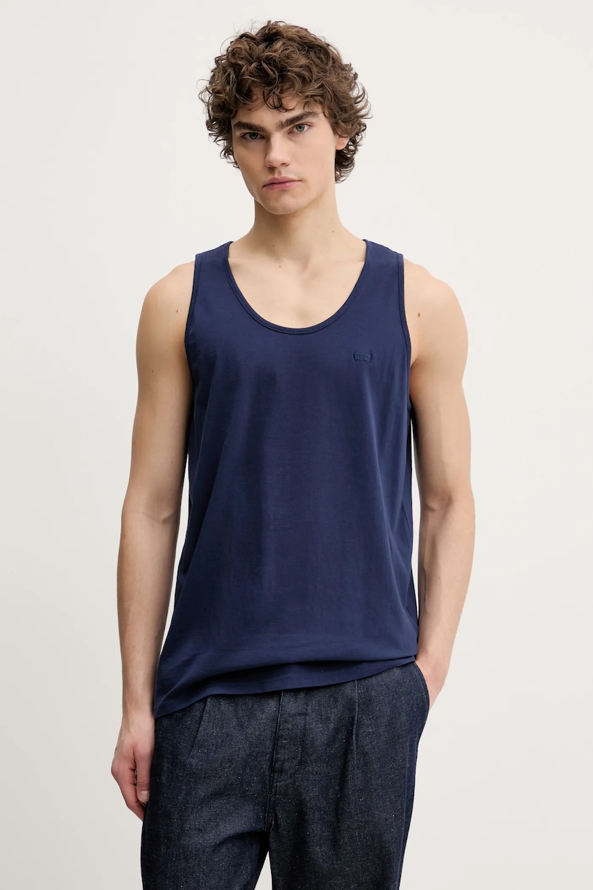 Levi\'s tricou din bumbac HOUSEMARK TANK culoarea albastru marin, A7256