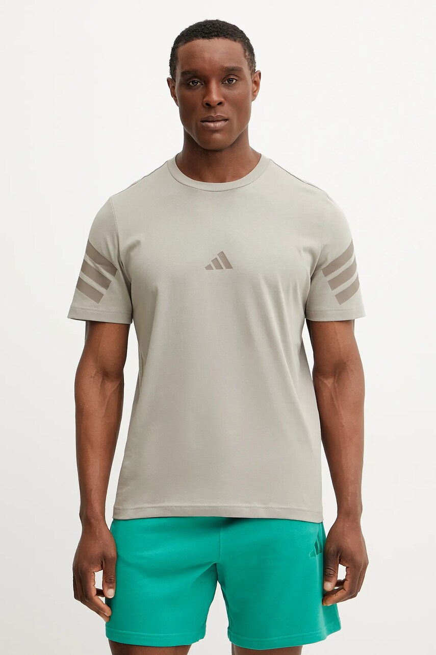 Levně Bavlněné tričko adidas Future Icons zelená barva, s potiskem, JI8783