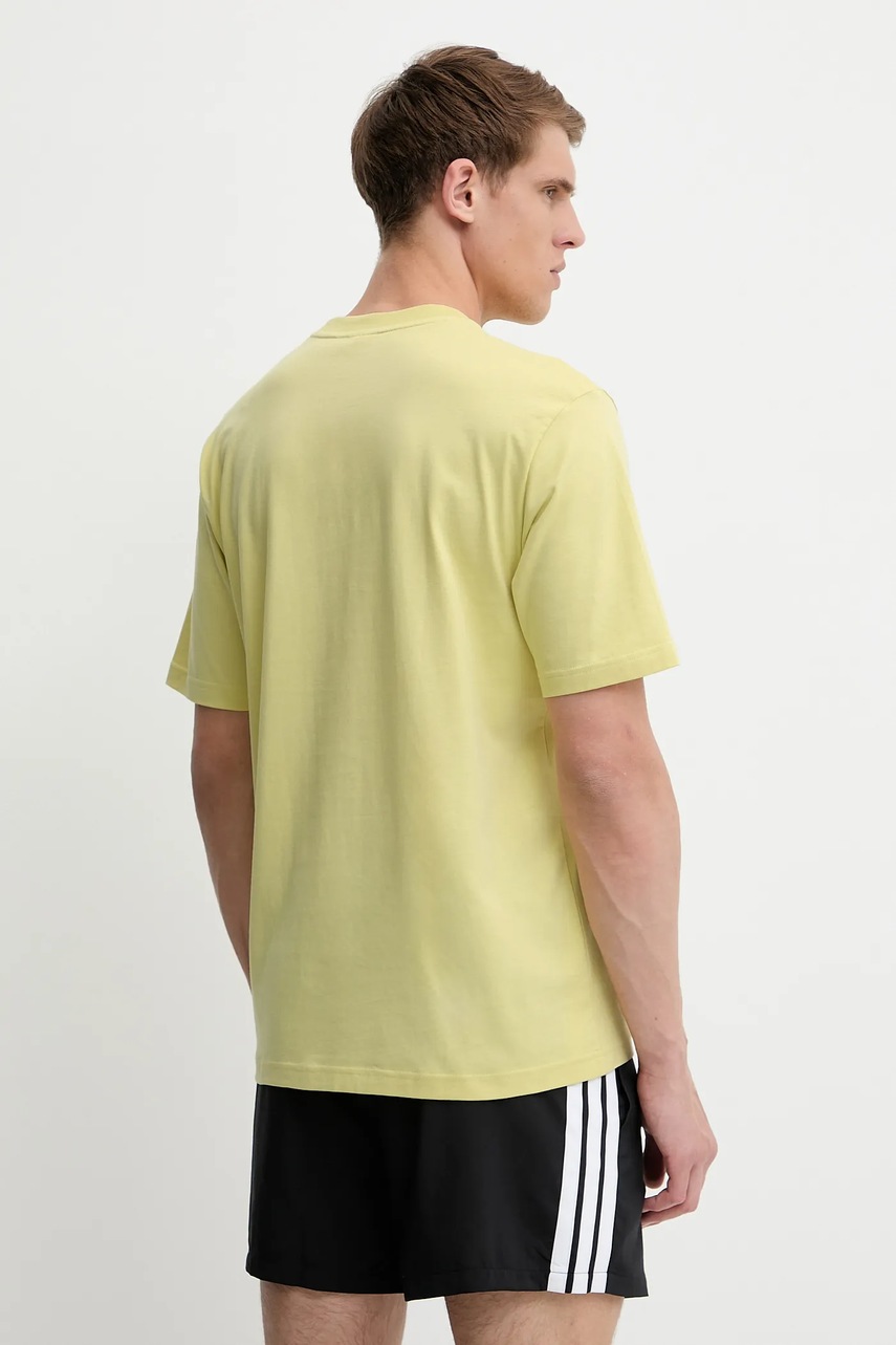 adidas pamut póló Essential sárga, nyomott mintás, JD1777 termék 2. képe