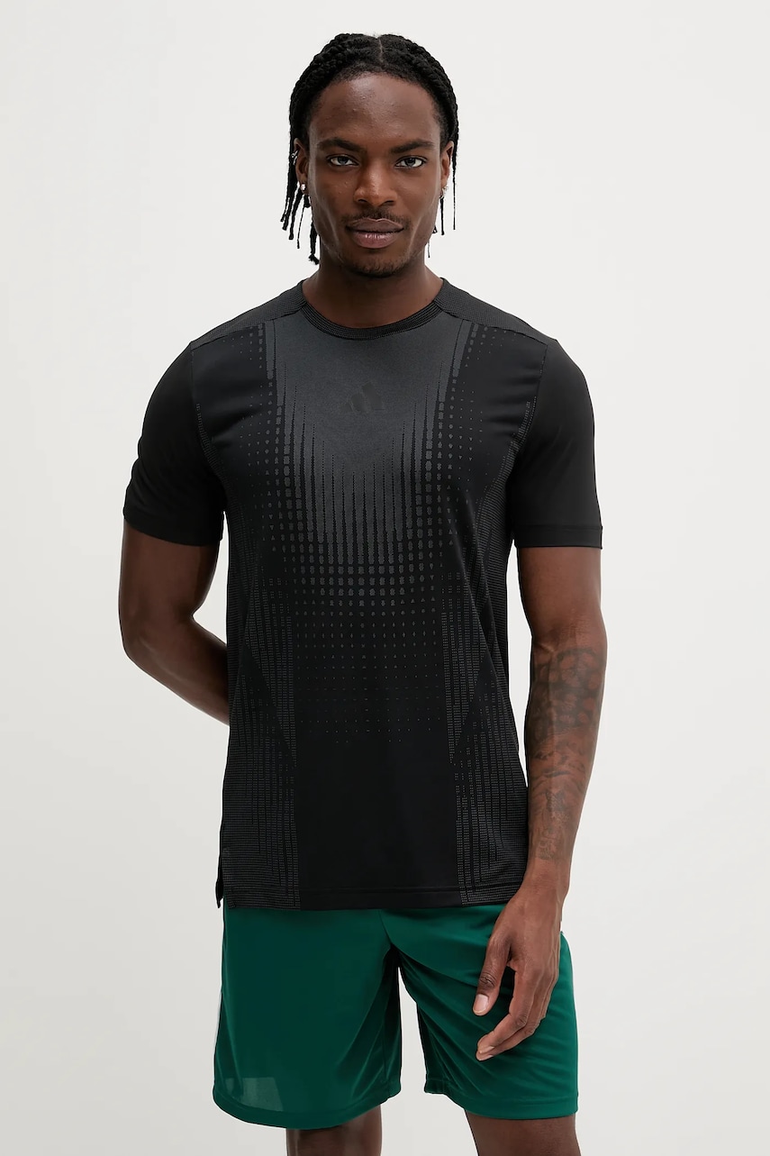 adidas Performance tricou de antrenament Airchill culoarea negru, cu imprimeu, JI8196