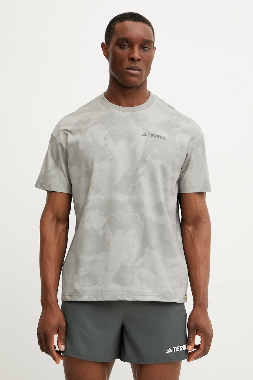 adidas TERREX tricou sport x National Geographic culoarea verde, cu imprimeu, JD5958 adidas TERREX tricou sport x National Geographic culoarea verde, cu imprimeu, JD5958