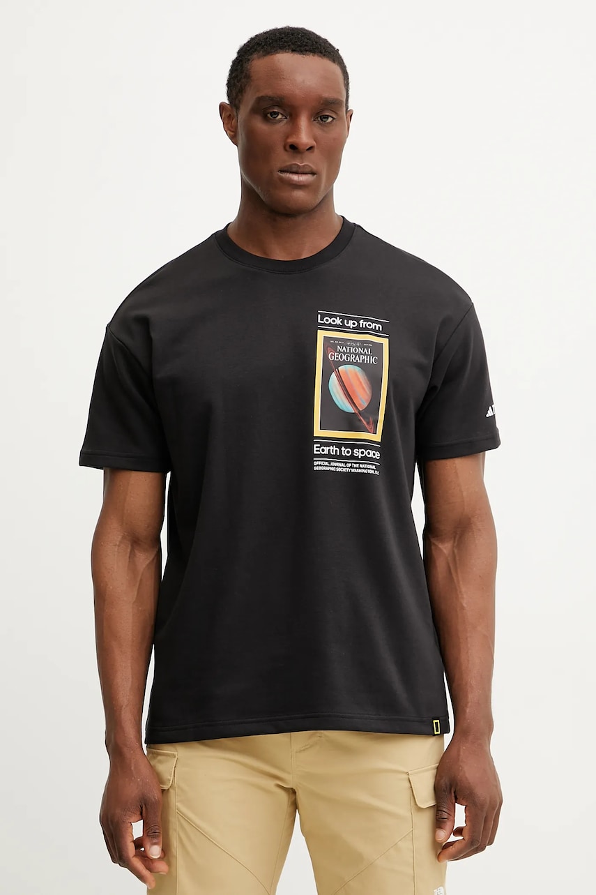 adidas TERREX tricou sport x National Geographic culoarea negru, cu imprimeu, JD5964 adidas TERREX tricou sport x National Geographic culoarea negru, cu imprimeu, JD5964