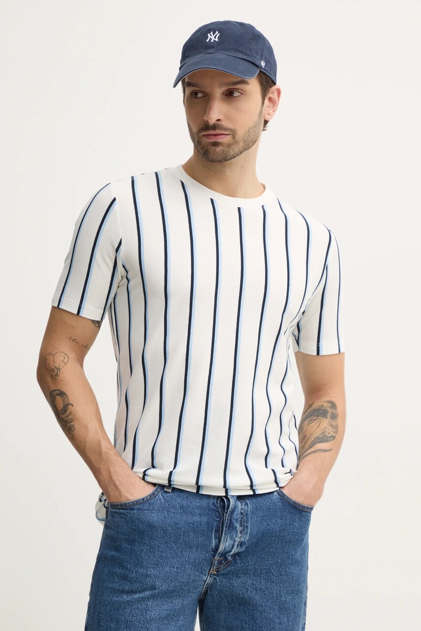 Lindbergh tricou din bumbac barbati, culoarea alb, modelator, 30-400259