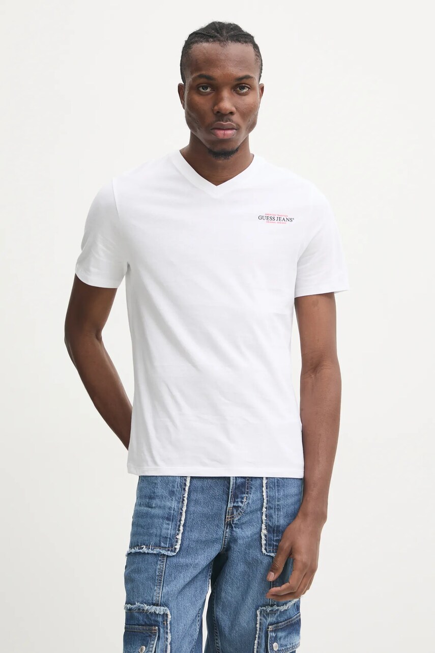 Levně Tričko Guess Jeans bílá barva, s potiskem, M4YI50 K8HM0