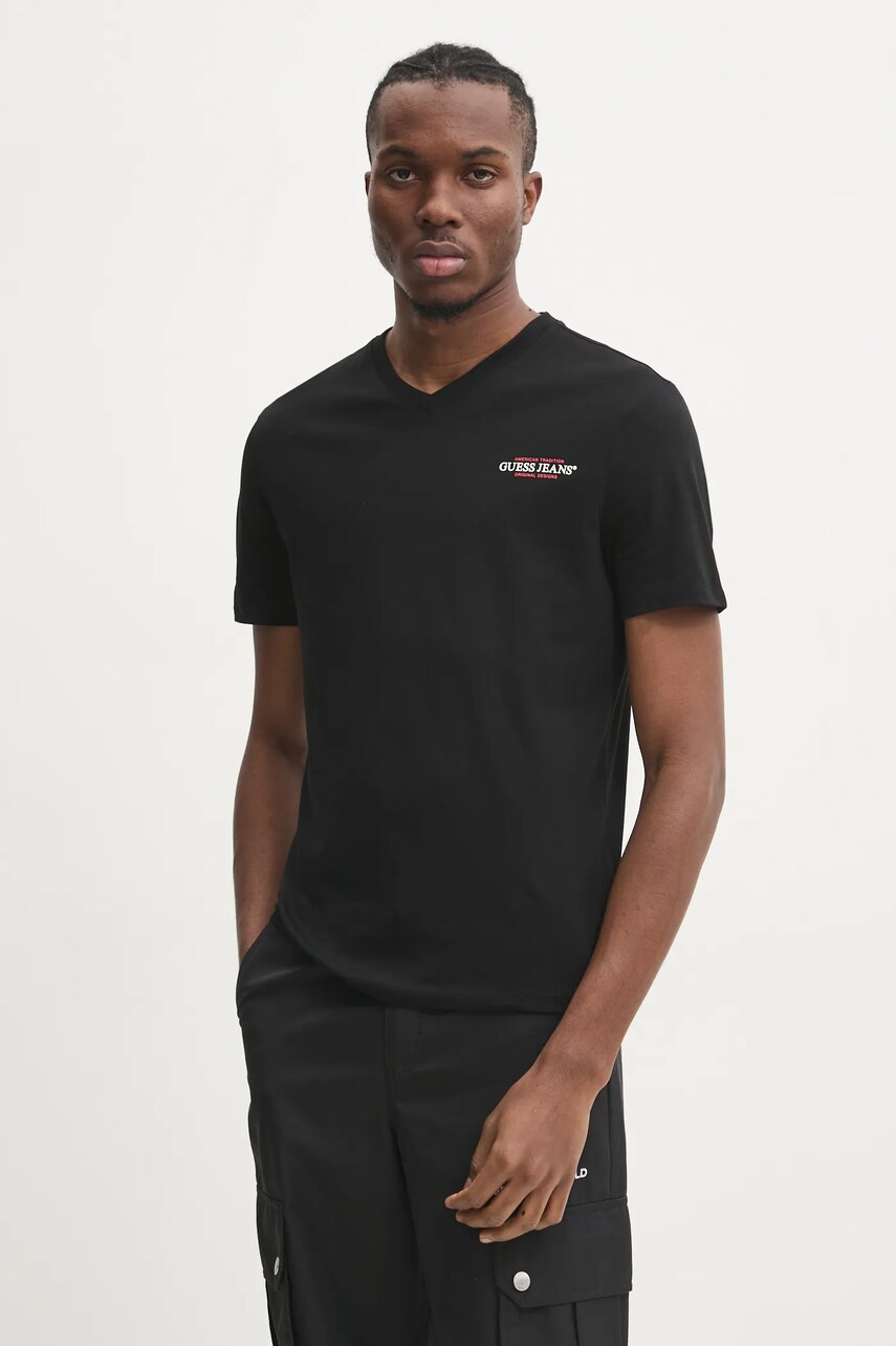 Levně Tričko Guess Jeans černá barva, s potiskem, M4YI50 K8HM0