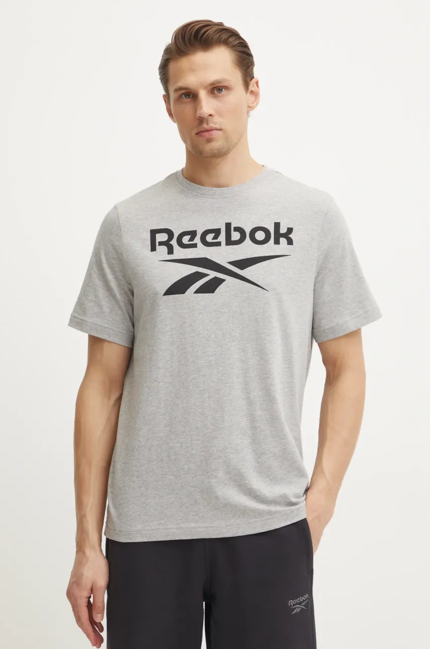 Reebok Classic tricou din bumbac barbati, culoarea gri, cu imprimeu, 100071173