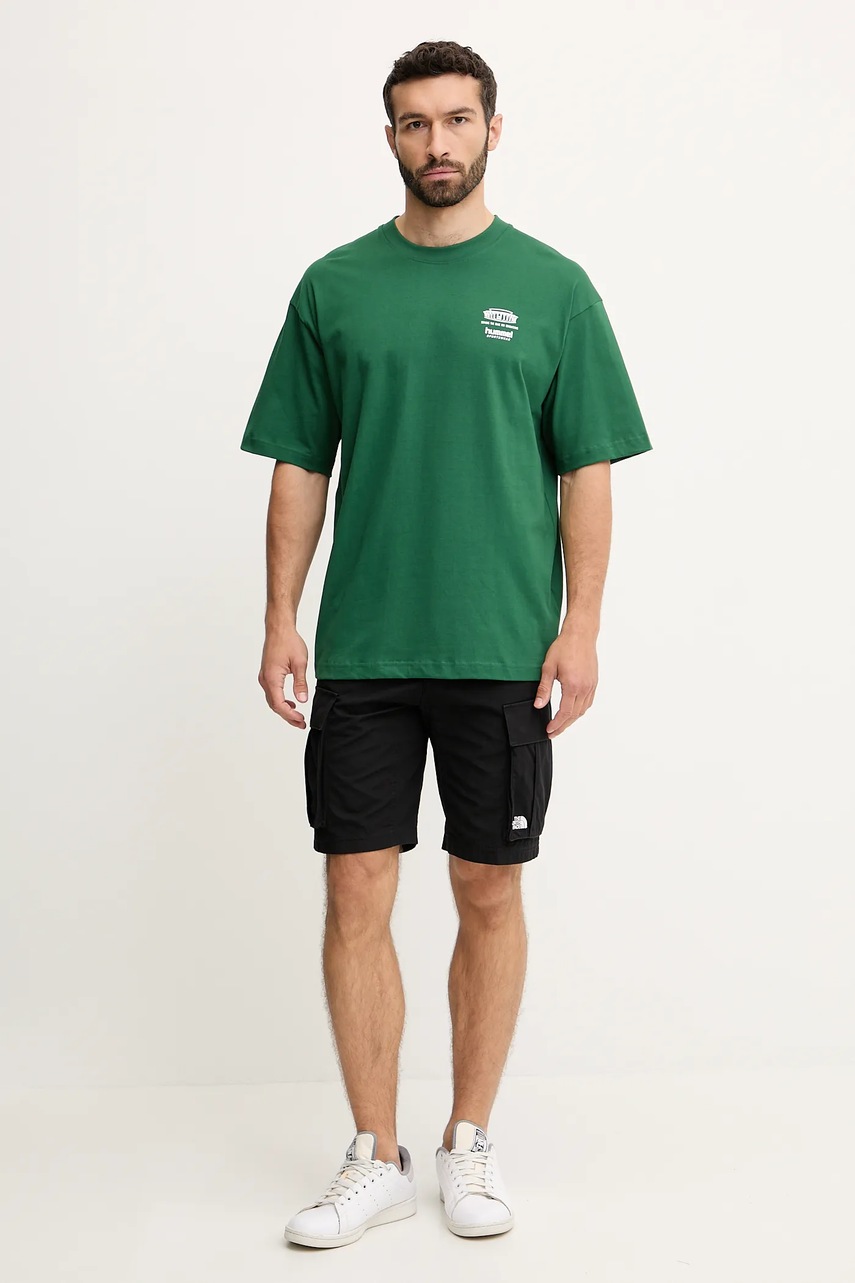 Хлопковая футболка Hummel цвет зелёный с принтом 227549