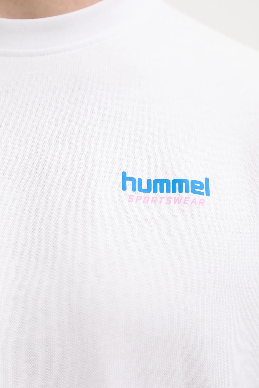 Βαμβακερό μπλουζάκι Hummel ανδρικό, χρώμα: άσπρο, 227559 φωτογραφία