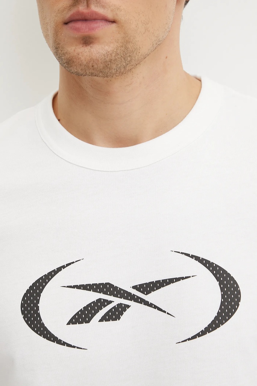 Βαμβακερό μπλουζάκι Reebok Classic ανδρικό, χρώμα: άσπρο, 100214157 φωτογραφία