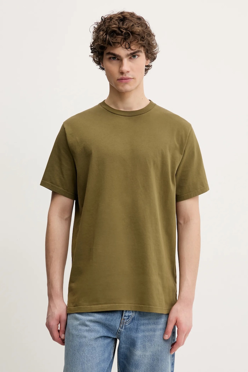 American Vintage tricou din bumbac culoarea verde, uni, MFIZ25BE25