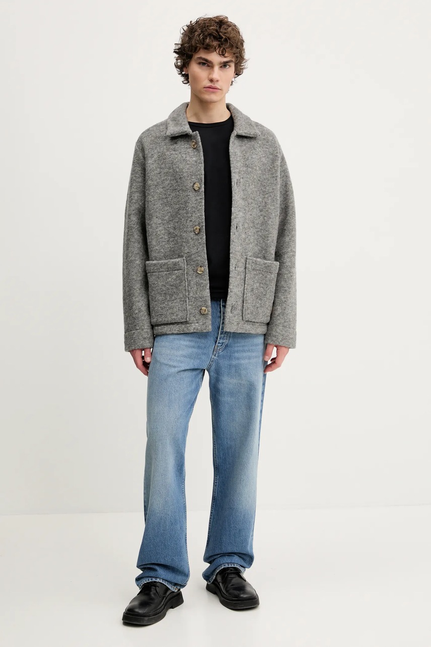 Хлопковая футболка American Vintage мужская цвет чёрный однотонная MFIZ25BE25