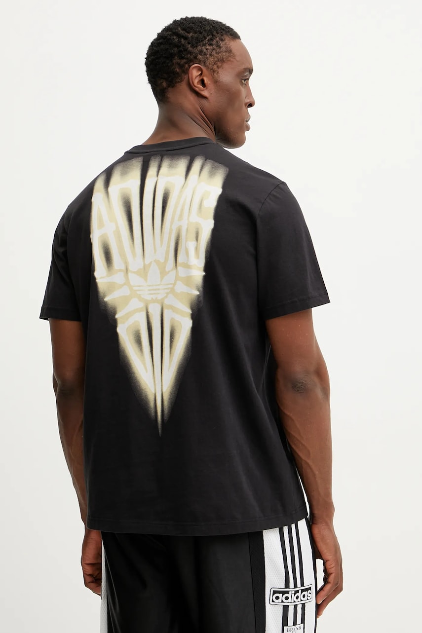 adidas Originals tricou din bumbac Skeleton Back Tee bărbați, culoarea negru, cu imprimeu, JI5873 adidas Originals tricou din bumbac Skeleton Back Tee bărbați, culoarea negru, cu imprimeu, JI5873