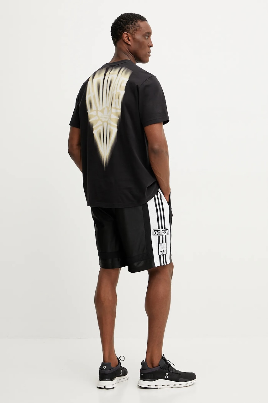 Хлопковая футболка adidas Originals Skeleton Back Tee мужская цвет чёрный с принтом JI5873 Хлопковая футболка adidas Originals Skeleton Back Tee мужская цвет чёрный с принтом JI5873