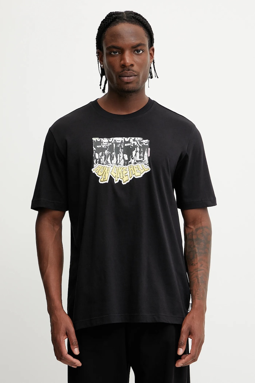 adidas Originals tricou din bumbac Q12 TS Crowd culoarea negru, cu imprimeu, JP4496 adidas Originals tricou din bumbac Q12 TS Crowd culoarea negru, cu imprimeu, JP4496