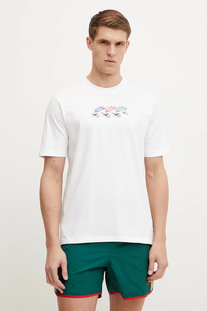 Levně Bavlněné tričko adidas Originals Q12 TS Roller bílá barva, s potiskem, JD0706