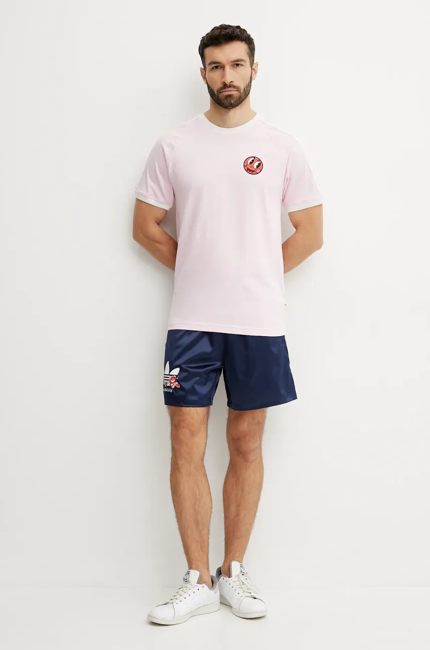 Хлопковая футболка adidas Originals Cali Tee мужская цвет розовый узорная JP0985 Хлопковая футболка adidas Originals Cali Tee мужская цвет розовый узорная JP0985