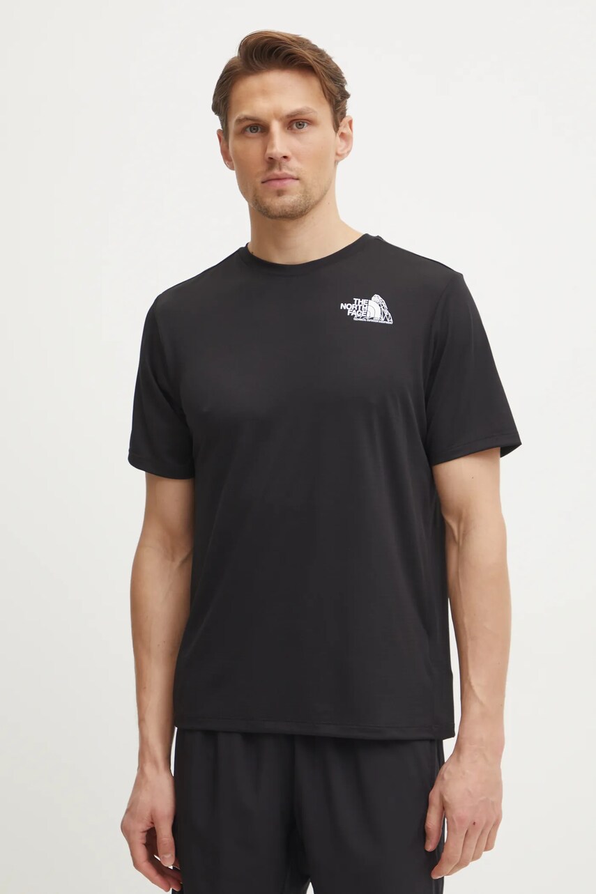 The North Face tricou sport 24/7 culoarea negru, cu imprimeu, NF0A895JJK31