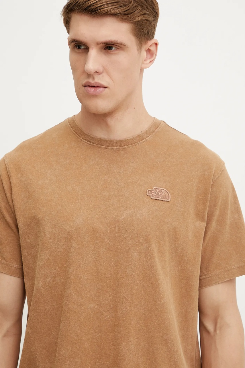 Βαμβακερό μπλουζάκι The North Face Nature Relaxed ανδρικό, χρώμα: καφέ, NF0A8BVY6IH1 φωτογραφία