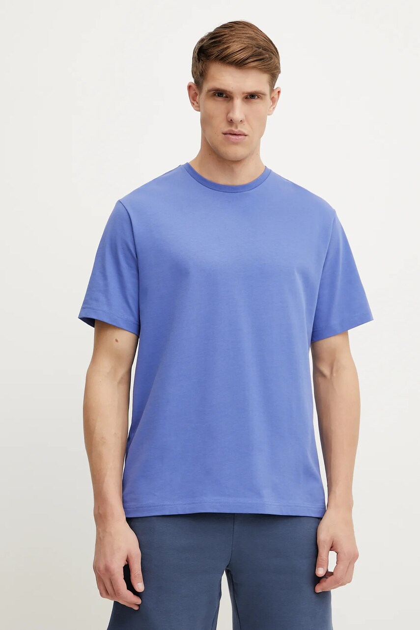 The North Face tricou din bumbac Relaxed bărbați, culoarea violet, uni, NF0A8C356IF1