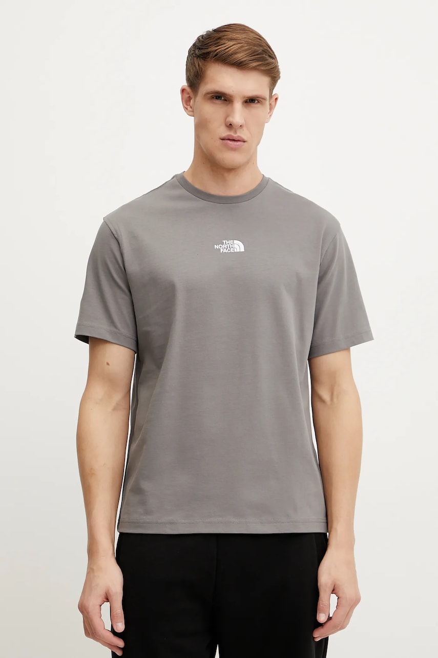 The North Face tricou din bumbac Heritage Graphic Relaxed barbati, culoarea gri, cu imprimeu, NF0A8C3Q0UZ1