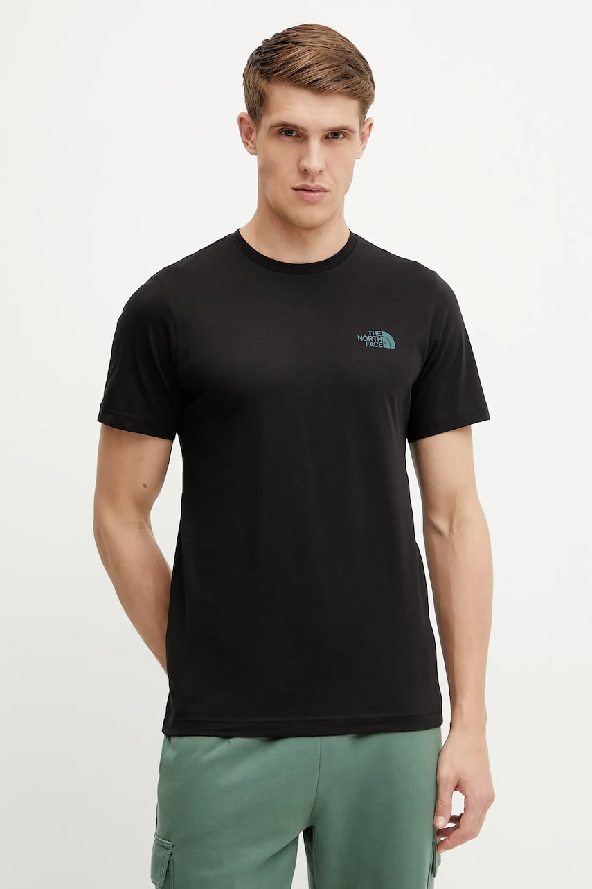 The North Face tricou din bumbac Tailgrid Infill barbati, culoarea negru, cu imprimeu, NF0A8C4U9431 The North Face tricou din bumbac Tailgrid Infill barbati, culoarea negru, cu imprimeu, NF0A8C4U9431