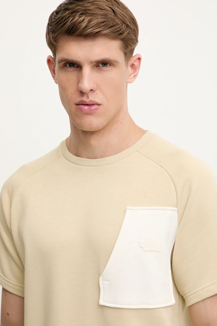 Μπλουζάκι The North Face Terry Relaxed χρώμα: μπεζ, NF0A8C283X41 φωτογραφία