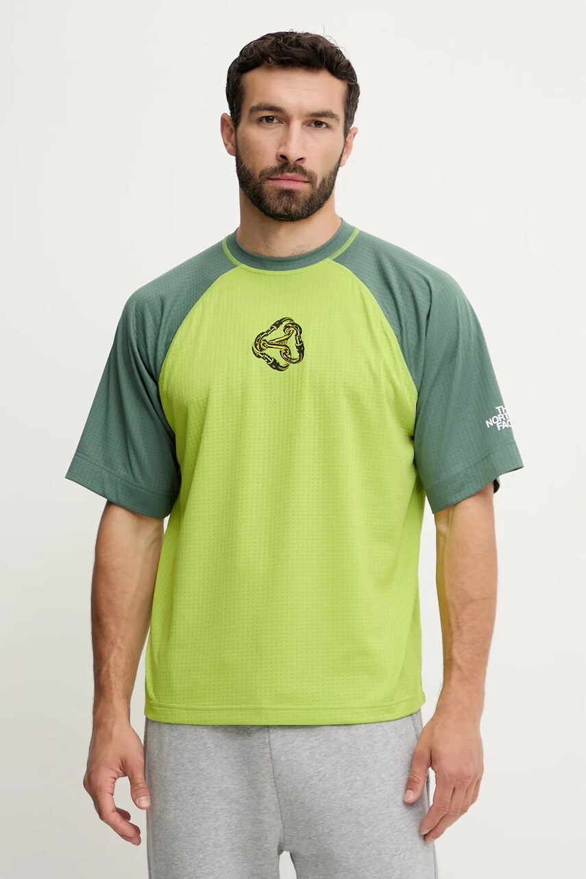 Levně Tričko The North Face TNF X NSE pánské, zelená barva, NF0A8CTK9D81