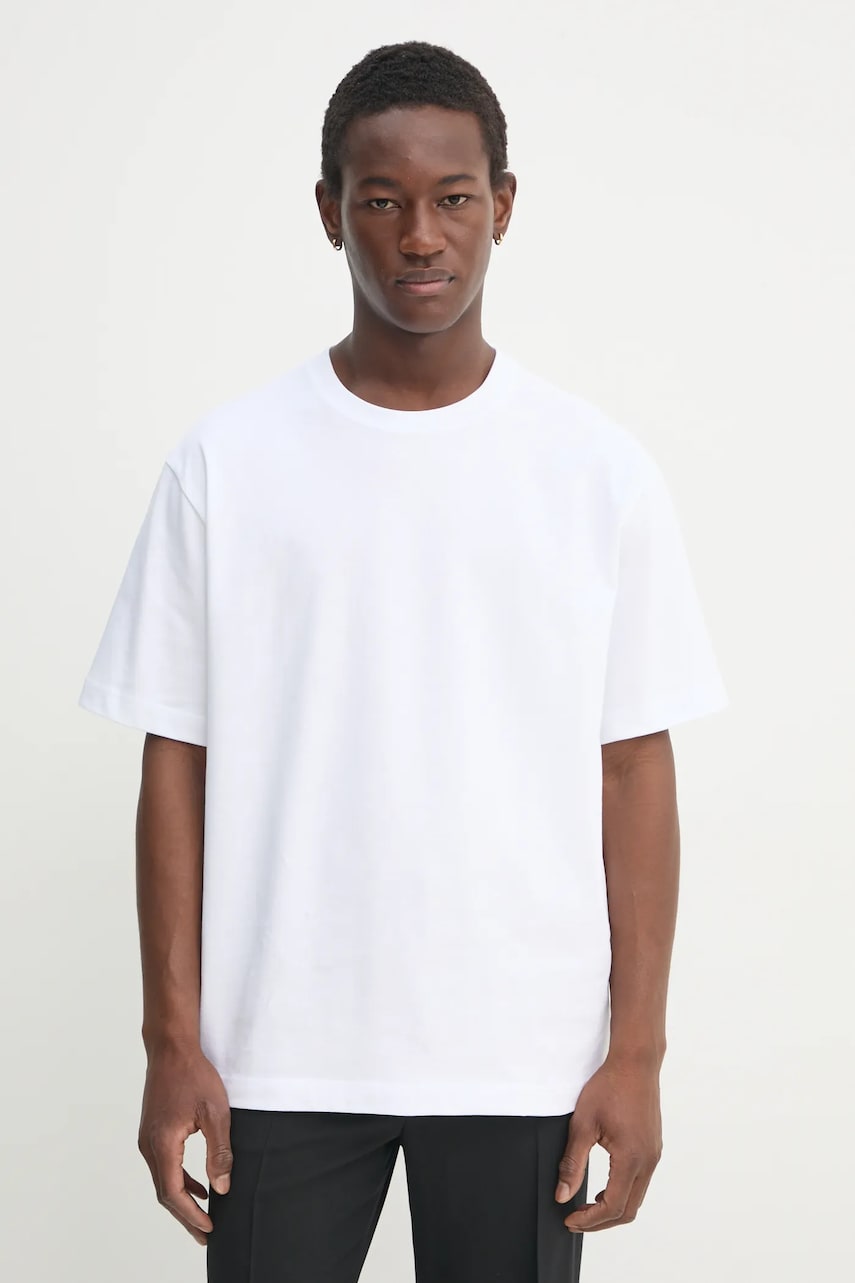 Filippa K tricou din bumbac bărbați, culoarea alb, uni, 29040 Filippa K tricou din bumbac bărbați, culoarea alb, uni, 29040