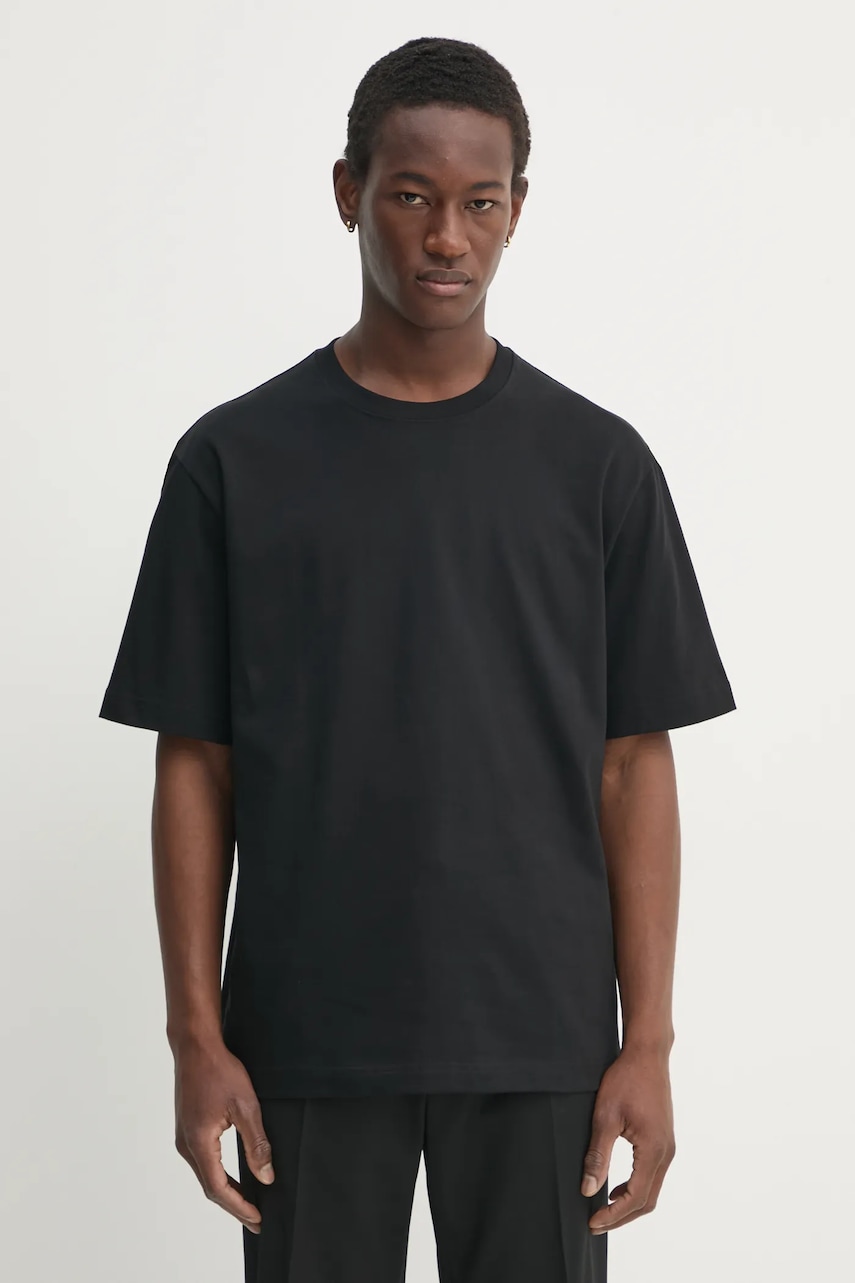 Filippa K tricou din bumbac bărbați, culoarea negru, uni, 29040 Filippa K tricou din bumbac bărbați, culoarea negru, uni, 29040