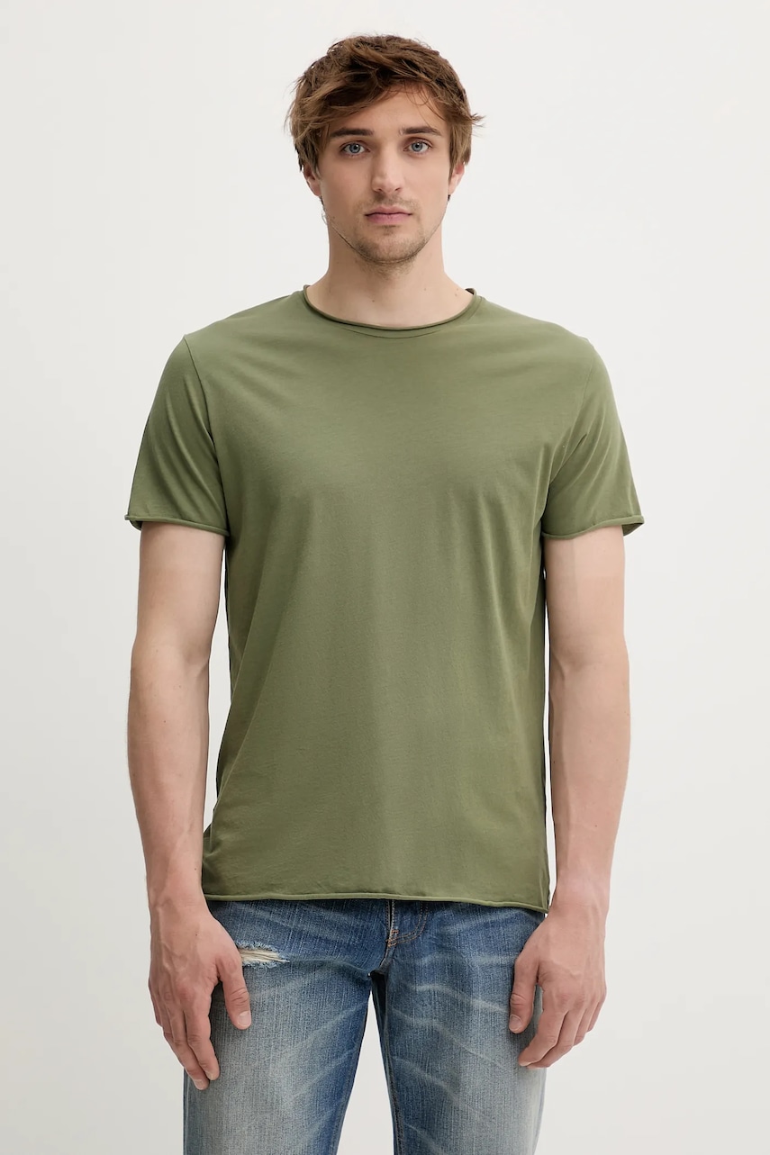 Filippa K tricou din bumbac culoarea bej, uni, 28474