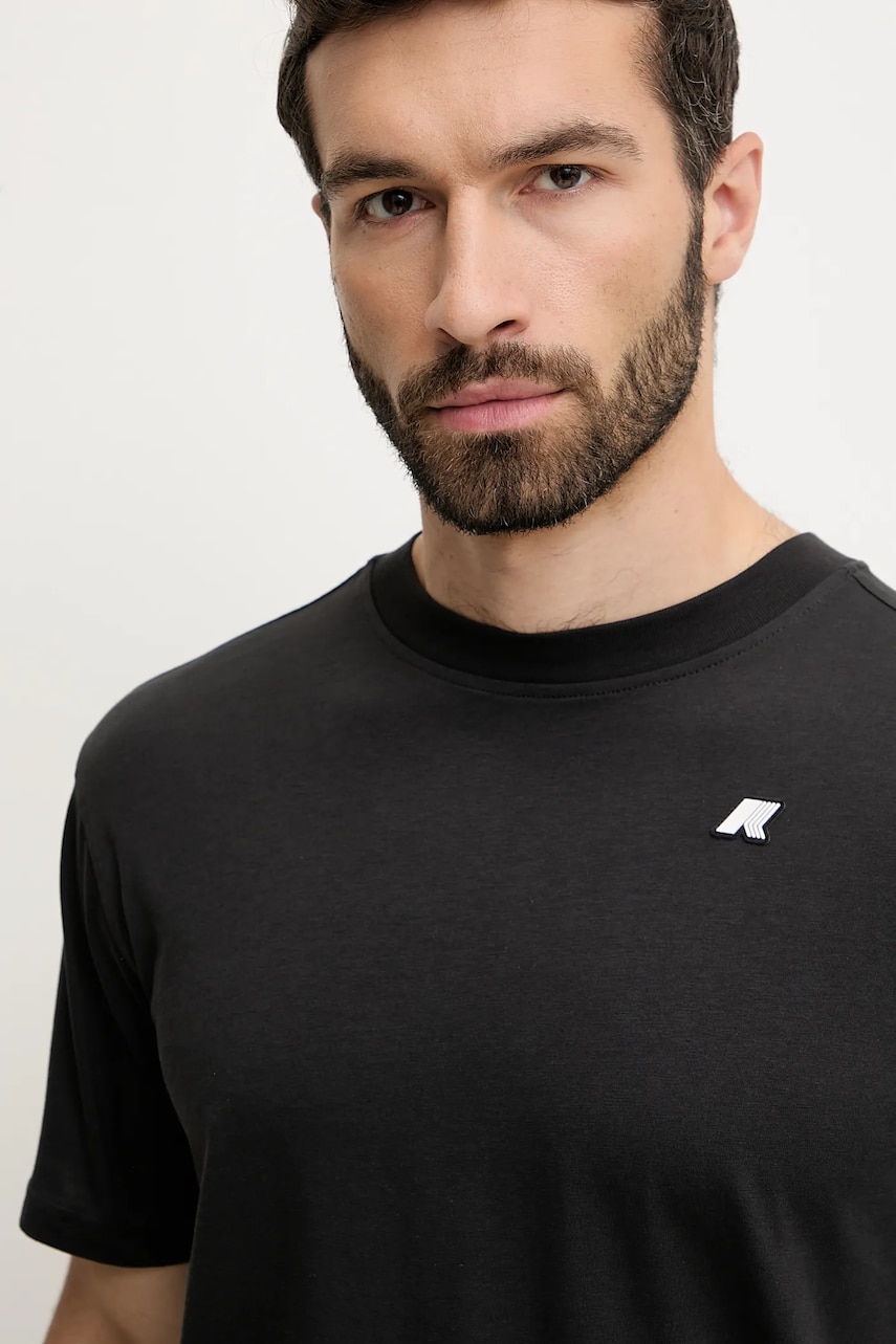 K-Way tricou din bumbac culoarea negru, neted, K3136CW