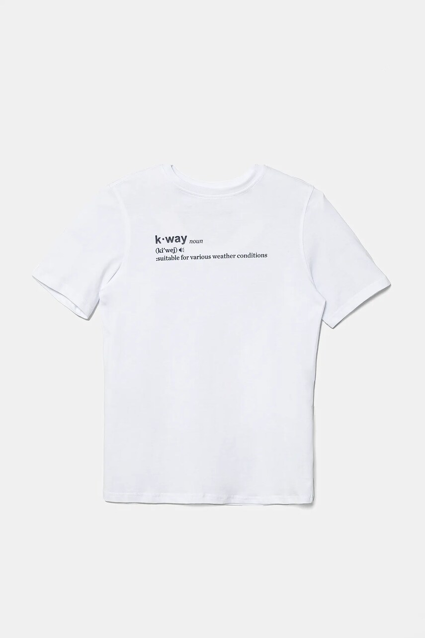 K-Way tricou din bumbac barbati, culoarea alb, cu imprimeu, K3136DW
