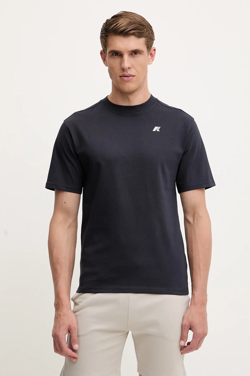 K-Way tricou din bumbac barbati, culoarea albastru marin, cu imprimeu, K3138PW